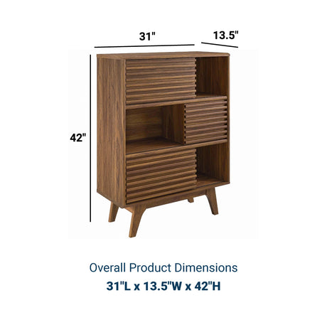 Modern Render Three Tier Display Floor Stand Cabinet - Book Matched  Open Shelf Cabinet - BUILDMYPLACE