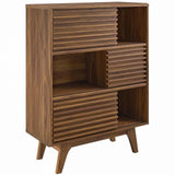 Modern Render Three Tier Display Floor Stand Cabinet - Book Matched  Open Shelf Cabinet - BUILDMYPLACE