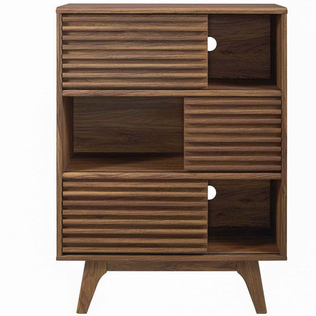 Modern Render Three Tier Display Floor Stand Cabinet - Book Matched  Open Shelf Cabinet - BUILDMYPLACE