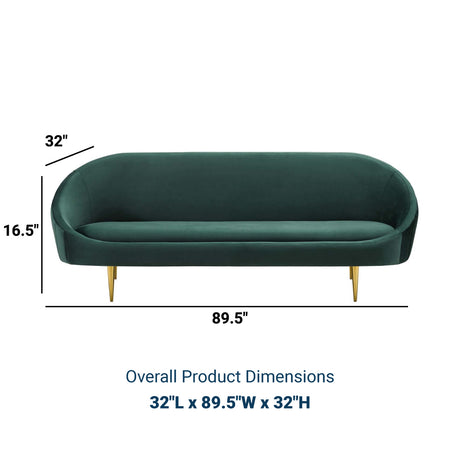 Sublime Vertical Curve Back Performance Velvet Sofa - BUILDMYPLACE