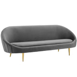 Sublime Vertical Curve Back Performance Velvet Sofa - BUILDMYPLACE