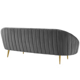 Sublime Vertical Curve Back Performance Velvet Sofa - BUILDMYPLACE