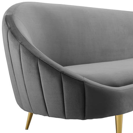 Sublime Vertical Curve Back Performance Velvet Sofa - BUILDMYPLACE