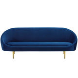 Sublime Vertical Curve Back Performance Velvet Sofa - BUILDMYPLACE