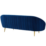 Sublime Vertical Curve Back Performance Velvet Sofa - BUILDMYPLACE