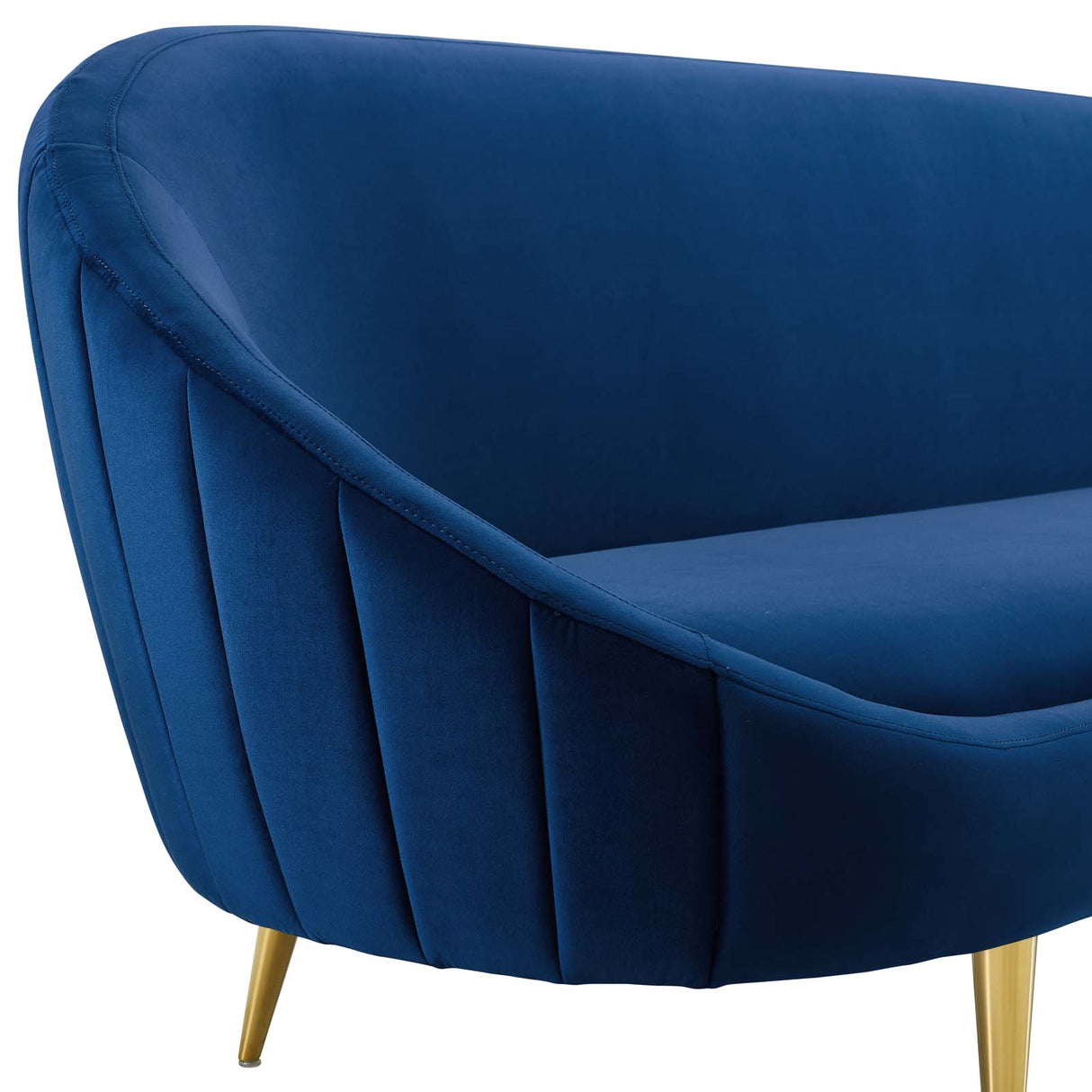 Sublime Vertical Curve Back Performance Velvet Sofa - BUILDMYPLACE