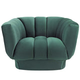 Modern Entertain Vertical Channel Armchair - Tufted Performance Velvet Lounge Accent Chair - BUILDMYPLACE