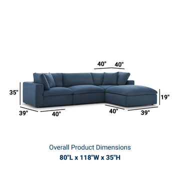 Modern Occasional Commix Down Filled Overstuffed Piece Sectional Sofa Set