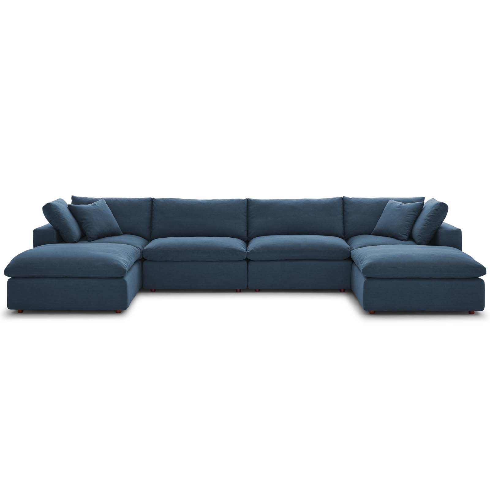 Modern Occasional Commix Down Filled Overstuffed 6 Piece Sectional Sofa Set