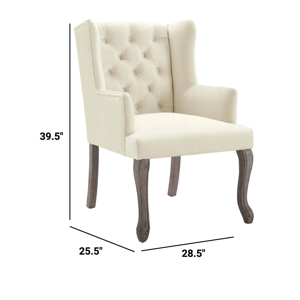 Realm French Vintage Dining Performance Velvet Armchair - Modern Dining Chairs - BUILDMYPLACE