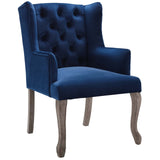 Realm French Vintage Dining Performance Velvet Armchair - Modern Dining Chairs - BUILDMYPLACE