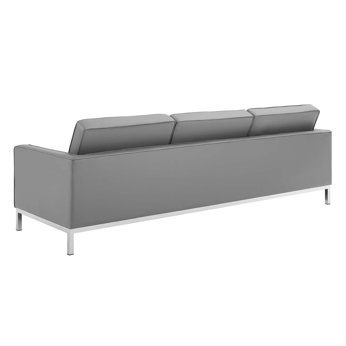 Loft Tufted Upholstered Faux Leather Sofa - BUILDMYPLACE