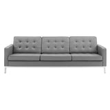 Loft Tufted Upholstered Faux Leather Sofa - BUILDMYPLACE