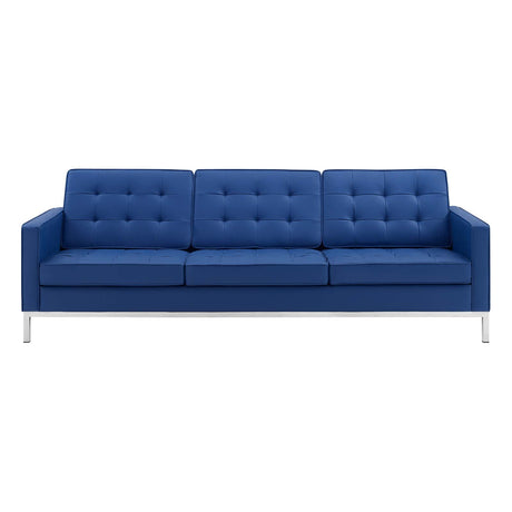 Loft Tufted Upholstered Faux Leather Sofa - BUILDMYPLACE