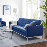 Loft Tufted Upholstered Faux Leather Sofa - BUILDMYPLACE