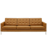 Loft Tufted Upholstered Faux Leather Sofa - BUILDMYPLACE