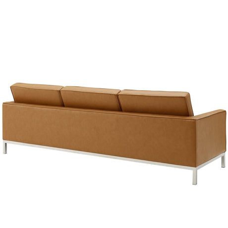 Loft Tufted Upholstered Faux Leather Sofa - BUILDMYPLACE