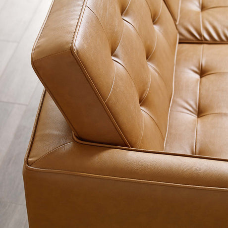 Loft Tufted Upholstered Faux Leather Sofa - BUILDMYPLACE