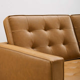 Loft Tufted Upholstered Faux Leather Loveseat - BUILDMYPLACE