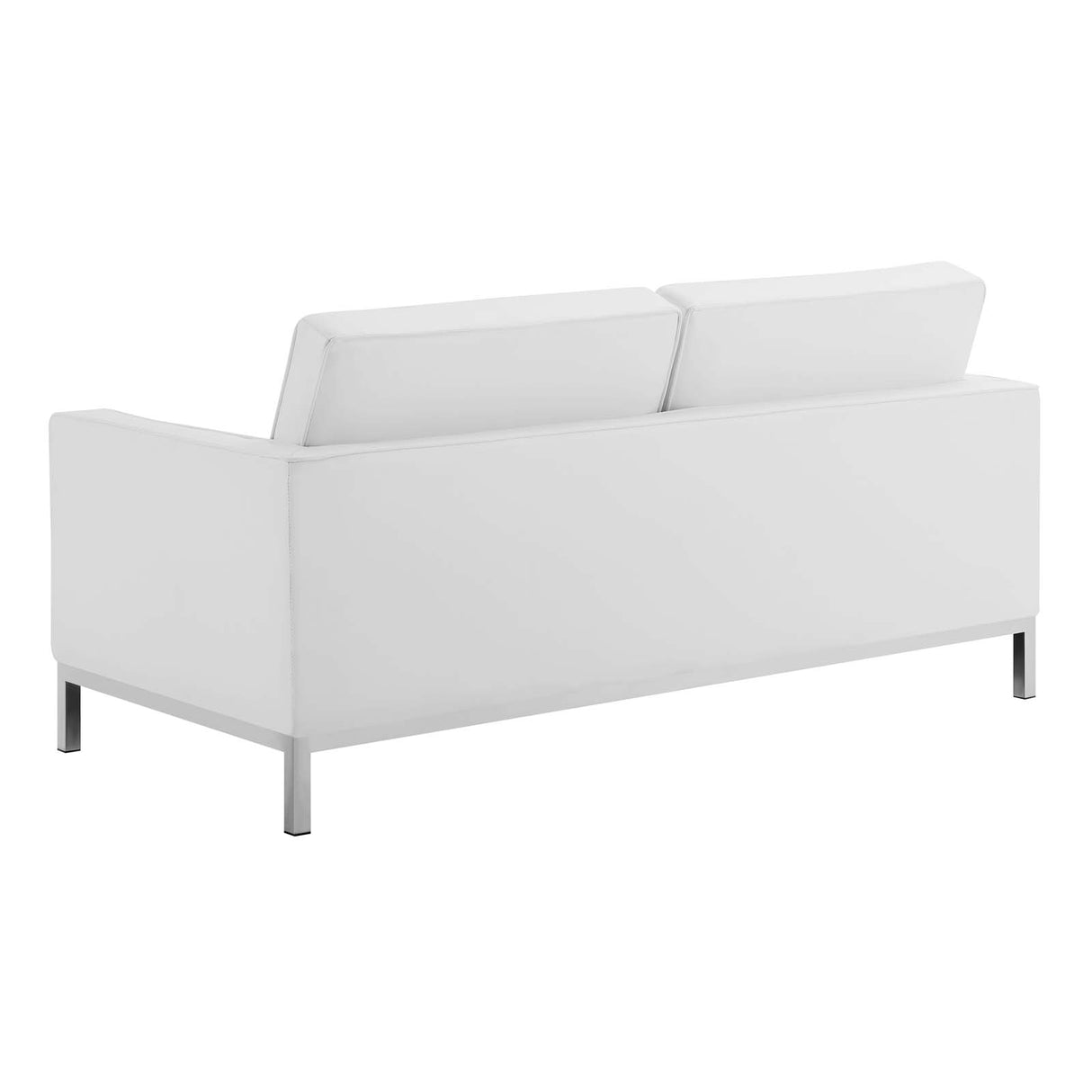 Loft Tufted Upholstered Faux Leather Loveseat - BUILDMYPLACE