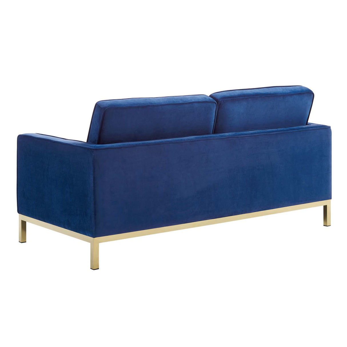 Loft Gold Stainless Steel Leg Performance Velvet Loveseat - BUILDMYPLACE