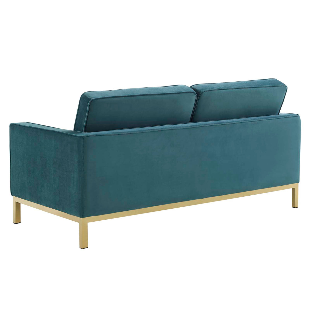 Loft Gold Stainless Steel Leg Performance Velvet Loveseat - BUILDMYPLACE