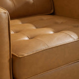 Loft Tufted Upholstered Faux Leather Armchair