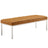 Modern Upholstered Loft Tufted Faux Leather Bench - Black Seat Living Room Bench - BUILDMYPLACE
