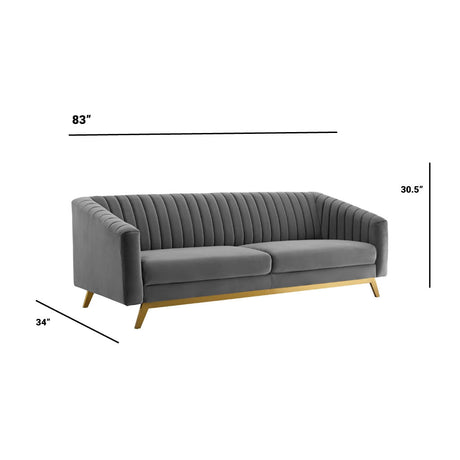 Valiant Vertical Channel Tufted Performance Velvet Sofa - BUILDMYPLACE