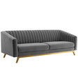 Valiant Vertical Channel Tufted Performance Velvet Sofa - BUILDMYPLACE