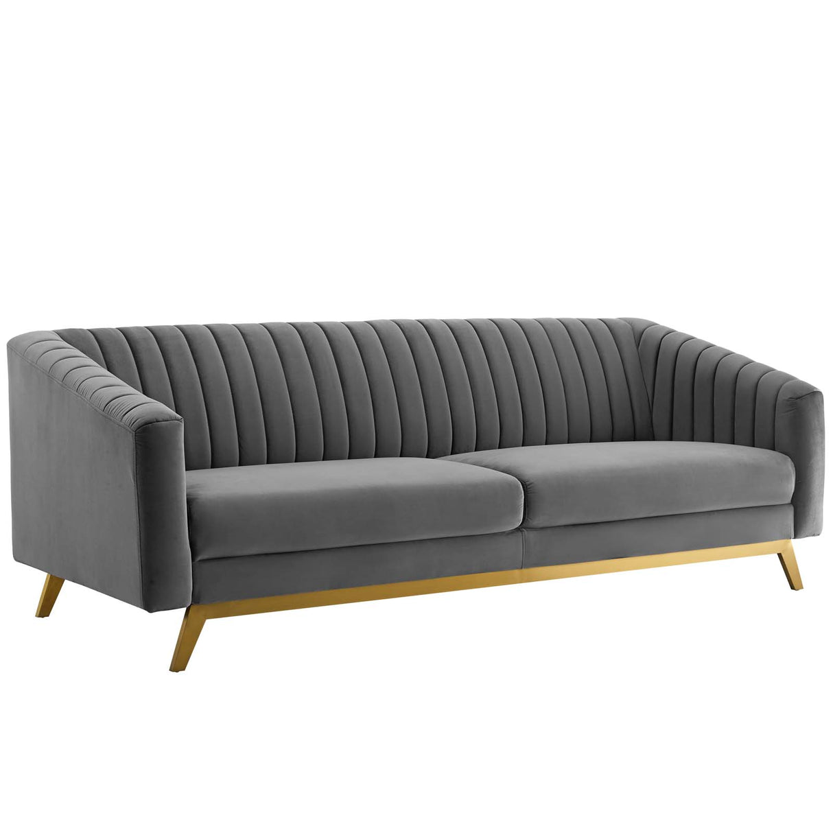 Valiant Vertical Channel Tufted Performance Velvet Sofa - BUILDMYPLACE