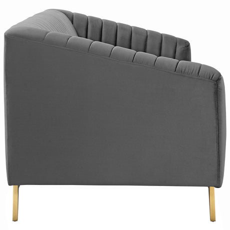 Valiant Vertical Channel Tufted Performance Velvet Sofa - BUILDMYPLACE