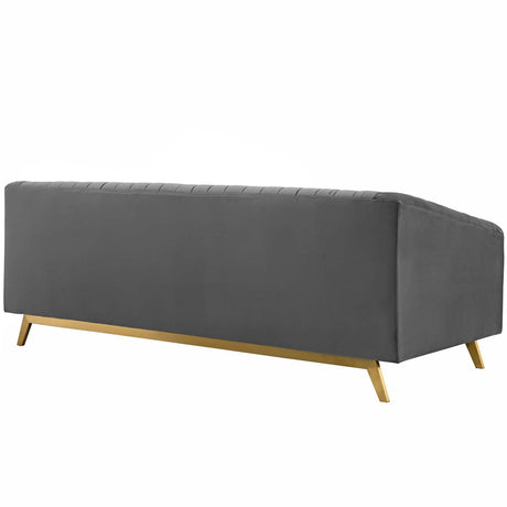 Valiant Vertical Channel Tufted Performance Velvet Sofa - BUILDMYPLACE