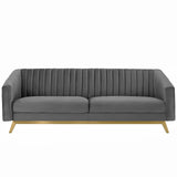 Valiant Vertical Channel Tufted Performance Velvet Sofa - BUILDMYPLACE