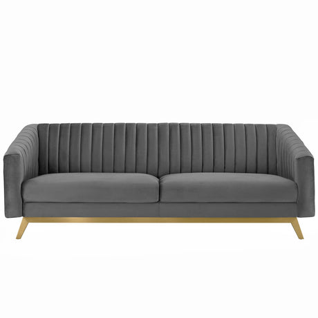 Valiant Vertical Channel Tufted Performance Velvet Sofa - BUILDMYPLACE