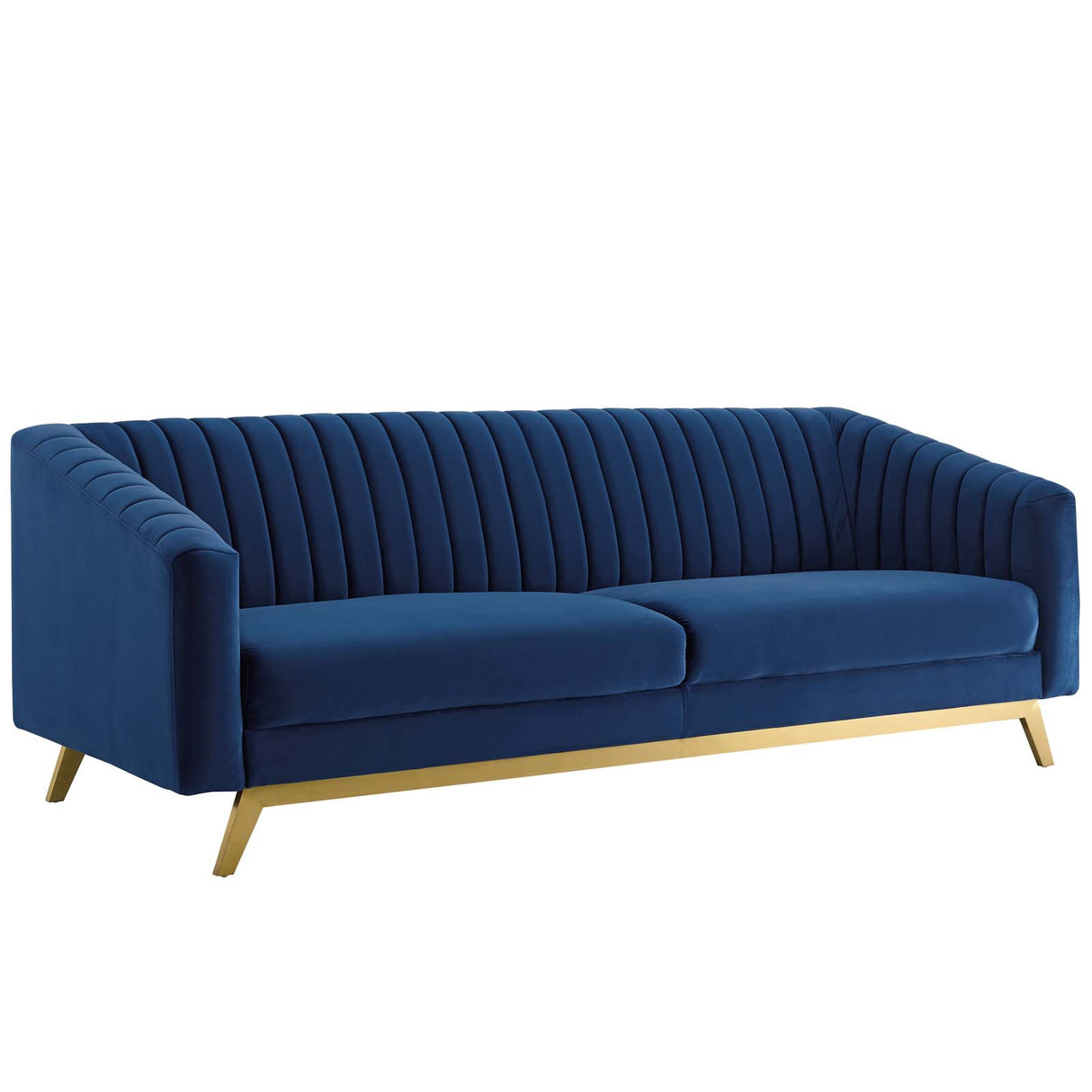 Valiant Vertical Channel Tufted Performance Velvet Sofa - BUILDMYPLACE