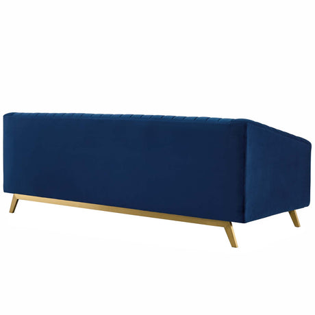 Valiant Vertical Channel Tufted Performance Velvet Sofa - BUILDMYPLACE