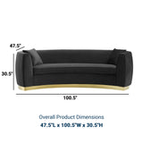 Resolute Curved Performance Velvet Sofa - BUILDMYPLACE