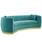 Resolute Curved Performance Velvet Sofa - BUILDMYPLACE