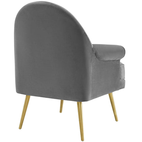 Revive Tufted Button Accent Performance Velvet Armchair - Living Room Chair - Gold Steel Legs - BUILDMYPLACE