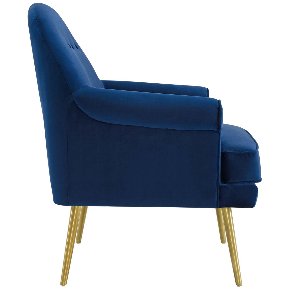 Revive Tufted Button Accent Performance Velvet Armchair - Living Room Chair - Gold Steel Legs - BUILDMYPLACE