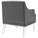 Proverbial Tufted Button Accent Performance Velvet Armchair - Modern Back Support Lounge Chair - BUILDMYPLACE