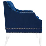 Proverbial Tufted Button Accent Performance Velvet Armchair - Modern Back Support Lounge Chair - BUILDMYPLACE