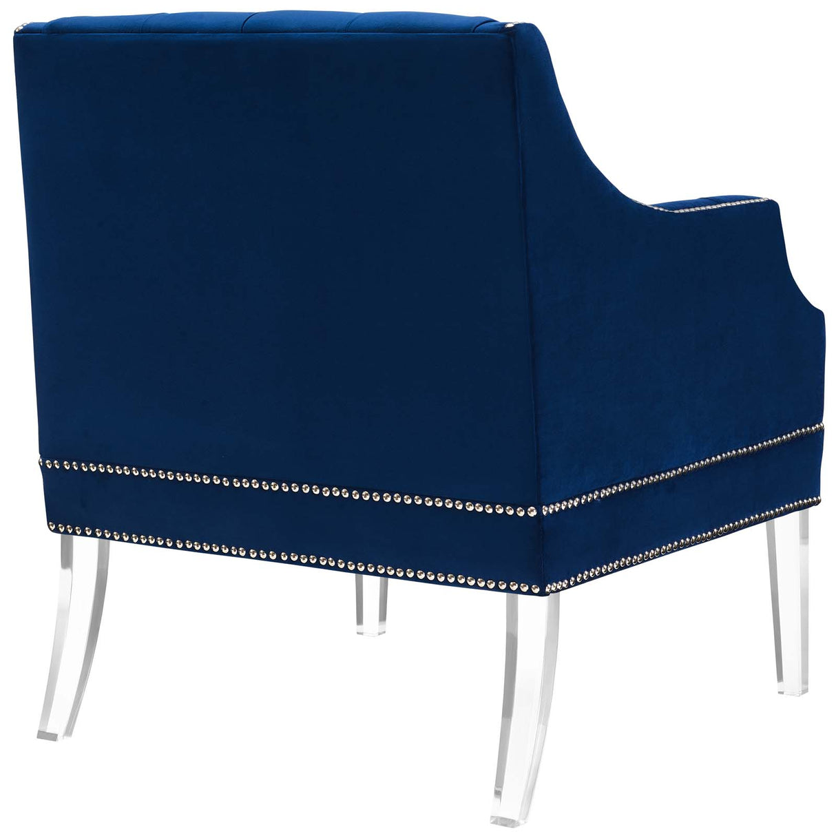 Proverbial Tufted Button Accent Performance Velvet Armchair - Modern Back Support Lounge Chair - BUILDMYPLACE