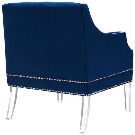 Proverbial Tufted Button Accent Performance Velvet Armchair - Modern Back Support Lounge Chair - BUILDMYPLACE