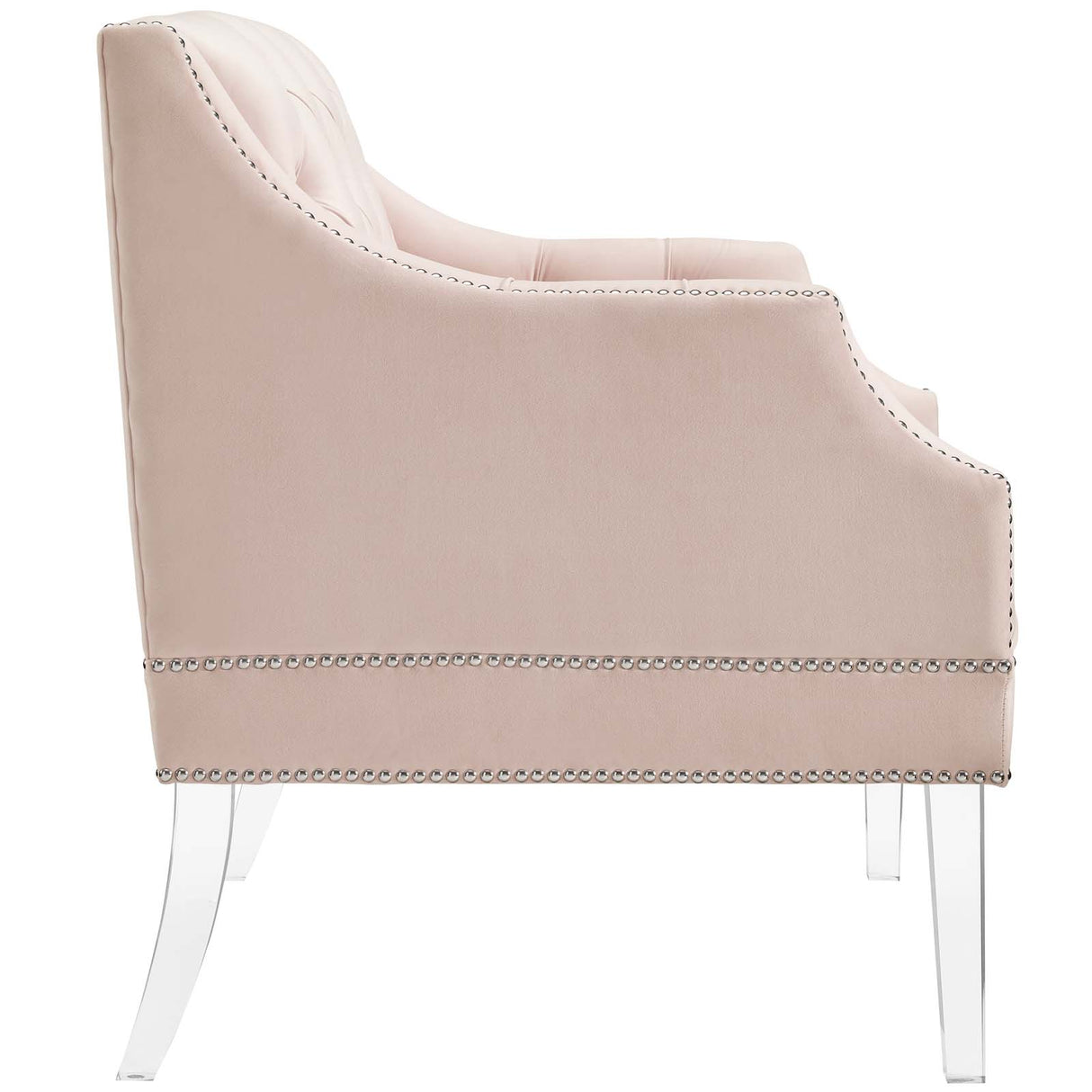 Proverbial Tufted Button Accent Performance Velvet Armchair - Modern Back Support Lounge Chair - BUILDMYPLACE