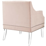 Proverbial Tufted Button Accent Performance Velvet Armchair - Modern Back Support Lounge Chair - BUILDMYPLACE