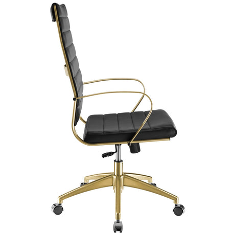 Jive Gold Stainless Steel Highback Ergonomic Computer Office Chair With Armrests - BUILDMYPLACE