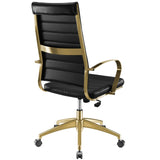 Jive Gold Stainless Steel Highback Ergonomic Computer Office Chair With Armrests - BUILDMYPLACE