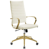 Jive Gold (White) Stainless Steel Highback Office Chair